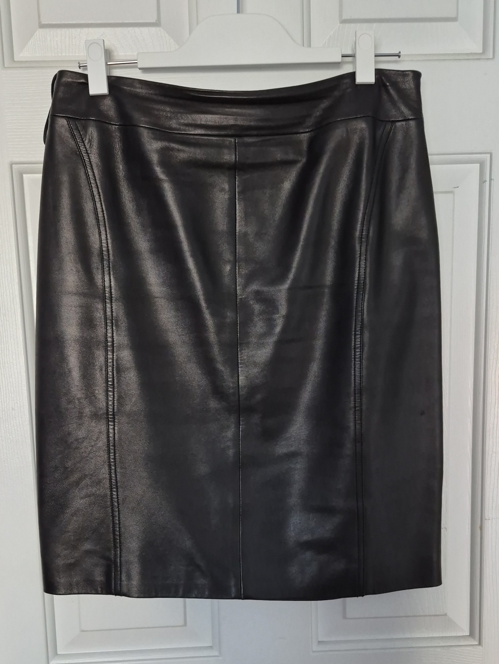 Adrienne Vittadini Black Leather Pencil Skirt - 10